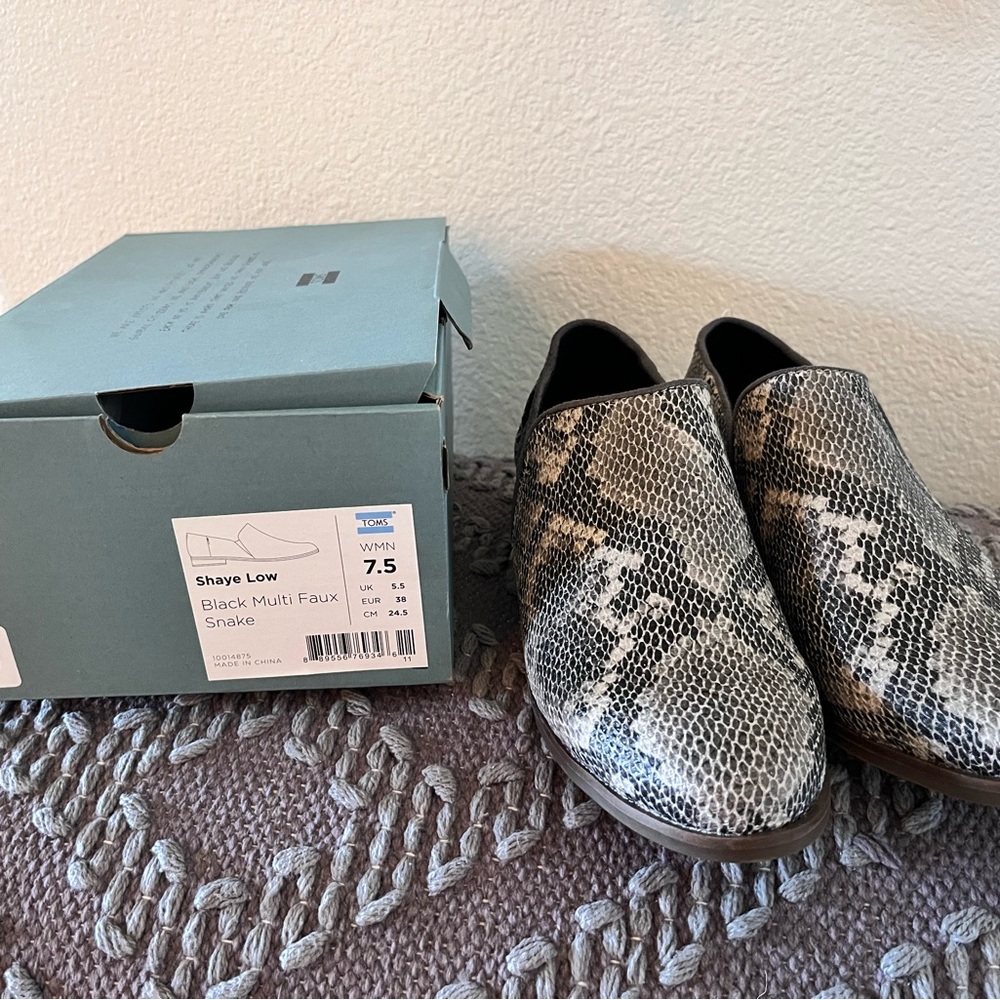 TOMS snake booties - 7.5